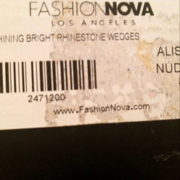 Fashion Nova Shinning Bright Rhinestone Wedge's Nude Size Alist US 10 EUR 41.5 - Picture 8 of 9
